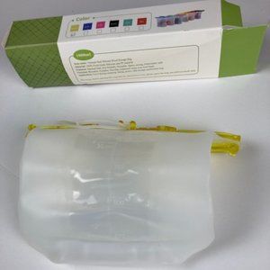 Vacuum seal silicone food storage bag Food Grade Yellow 2 Pkg.